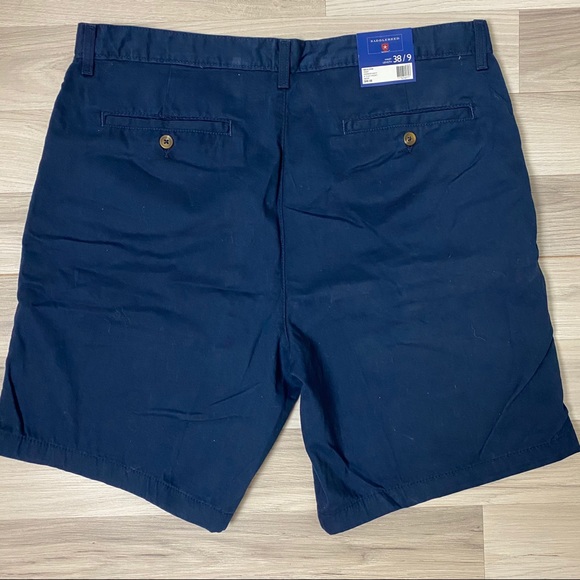 Saddlebred Navy Flat Front 9” Shorts NWT - Picture 3 of 4